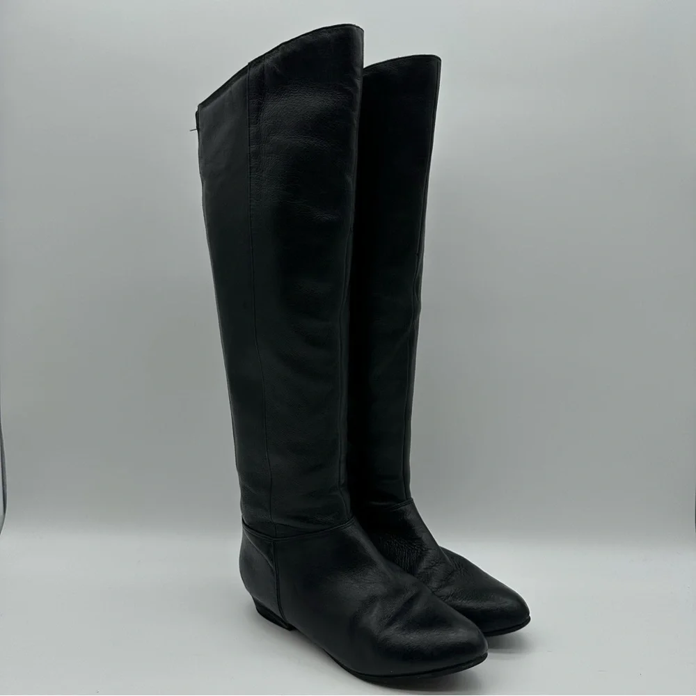 Steve Madden Creation Black Leather Knee High Boots